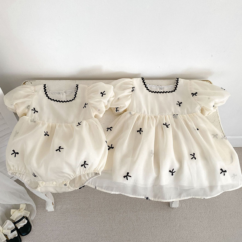 Summer Gauze Clothing - Odzież dla dzieci Siostry Letnia sukienka