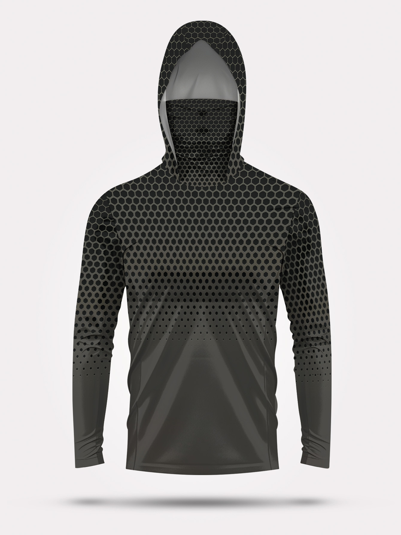Summer Knit Clothing - Męska koszulka wędkarska z kapturem, długi