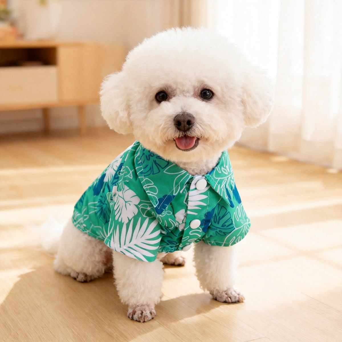 Summer Dog Clothing - Koszula dla kota z motywem kwiatów,