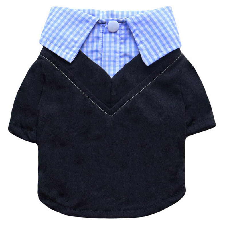 Summer Dog Clothing - Plaid Dog Shirt imitacja dwuczęściowej odzież