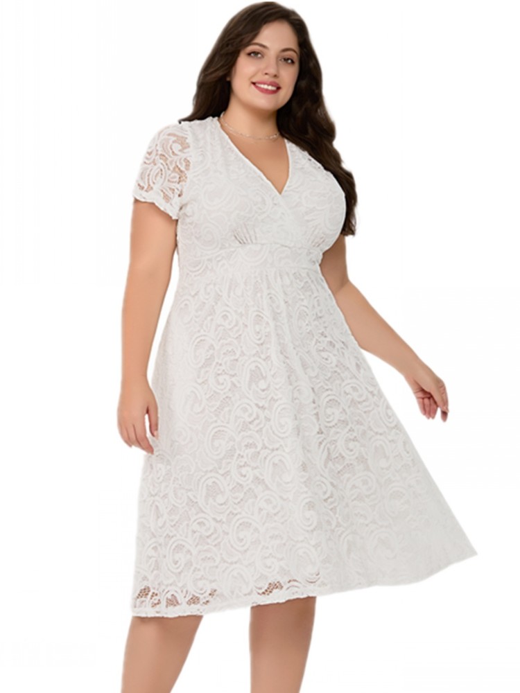 Xl Summer Clothing - Odzież Plus Size XL-5XL Koronkowe Sukienki