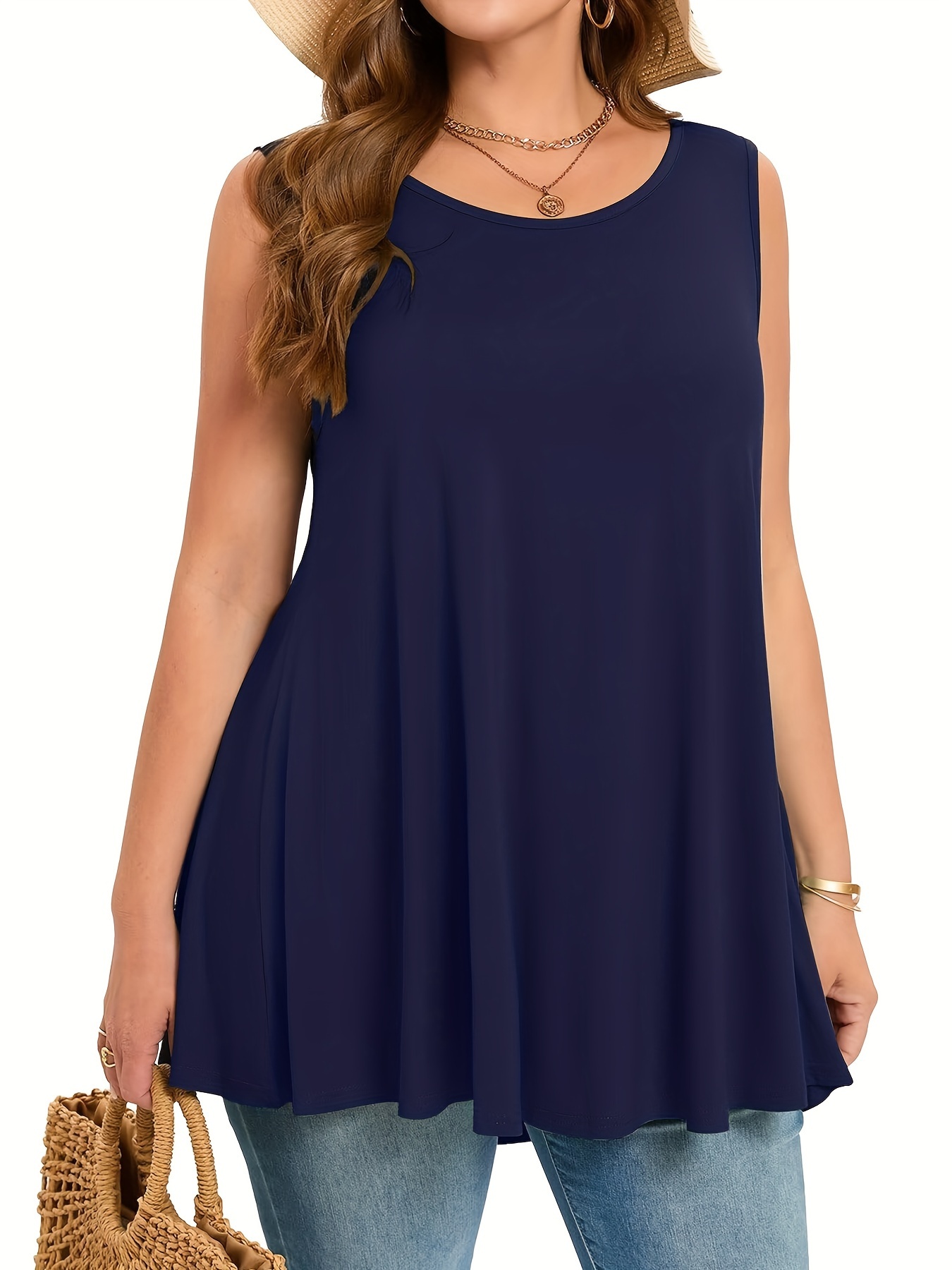 Plus Size Simple Solid Tank To – Summer Clothing Clearance recenzja i cena