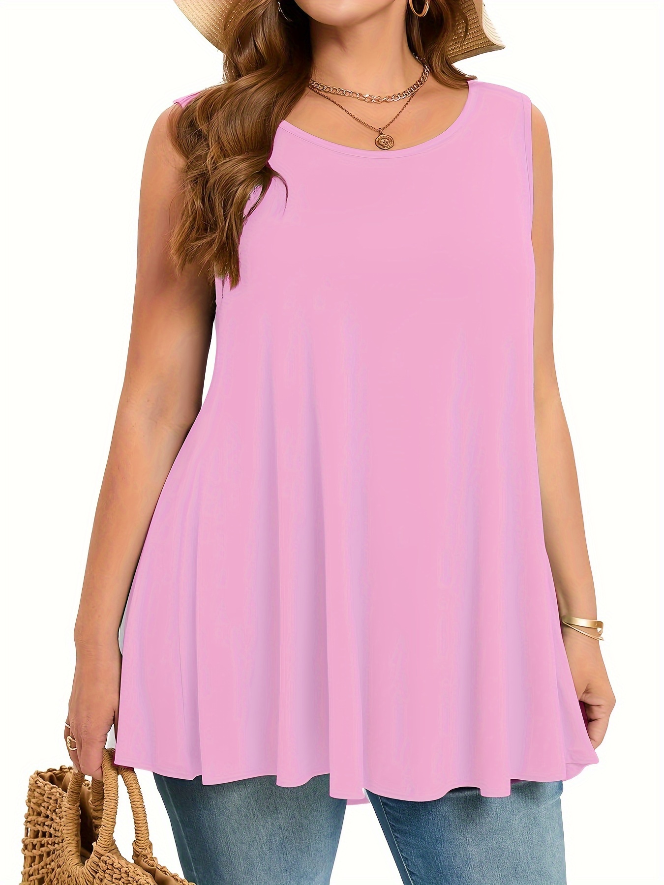 Plus Size Simple Solid Tank To – Summer Clothing Clearance recenzja i cena