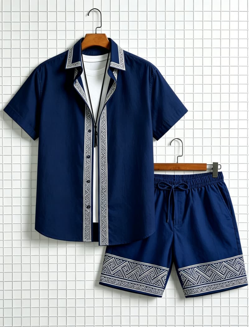Męski zestaw: koszula z krótki – Summer Clothing Types recenzja i cena