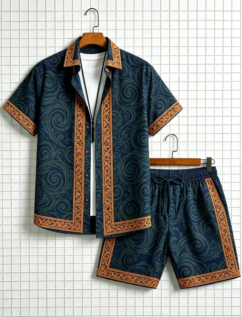 Męski zestaw: koszula z krótki – Summer Clothing Types recenzja i cena