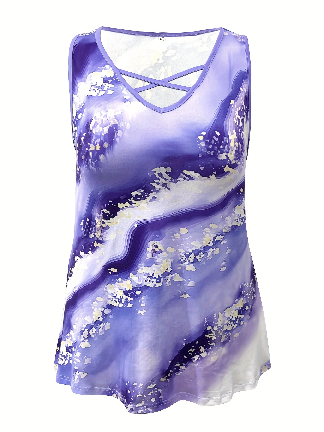 Plus Size Marble Print Tank To – Summer Clothing Clearance recenzja i cena